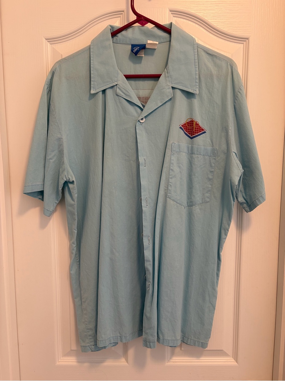 Men's Ocean Pacific Short Sleeve Button-Up Shirt Light Blue XL
